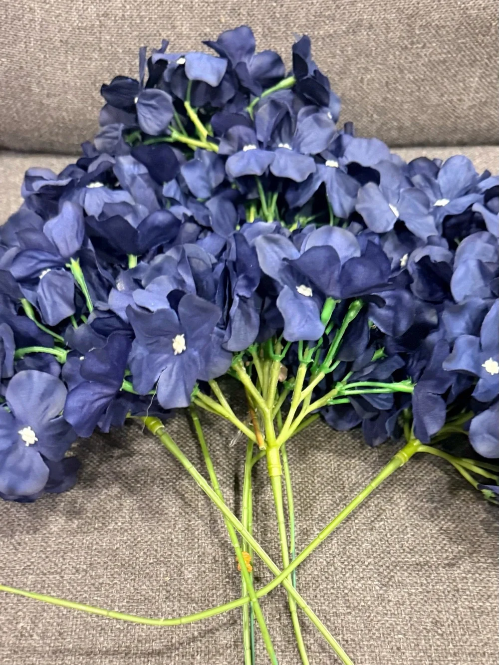7- Navy Blue Faux Hydrangea Stem Bundle